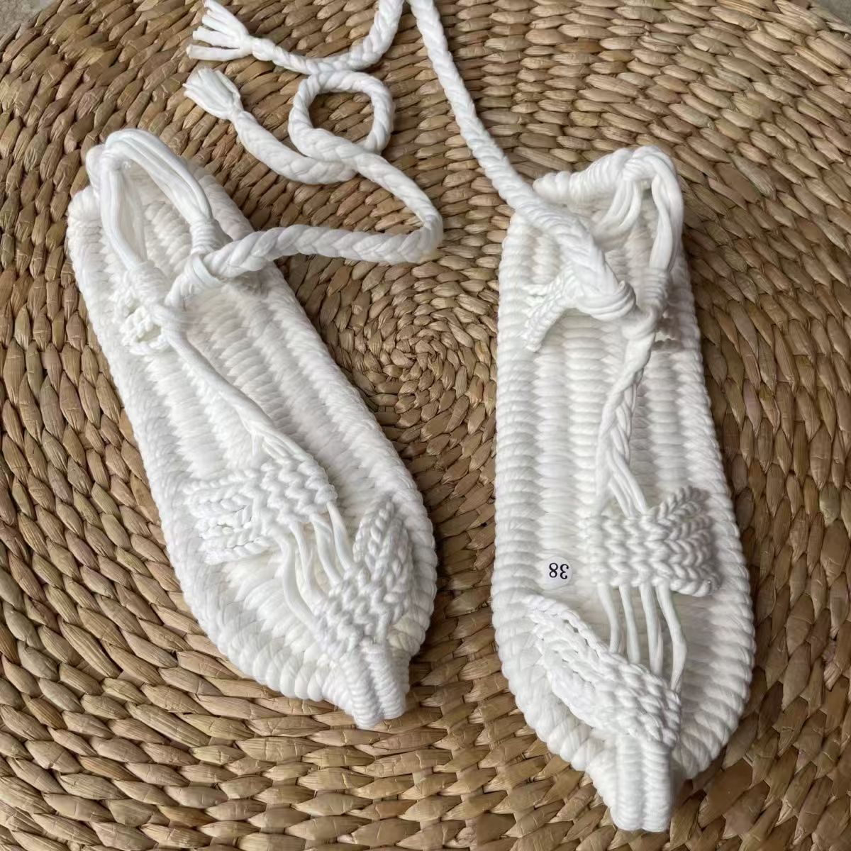 Hand-woven straw sandals