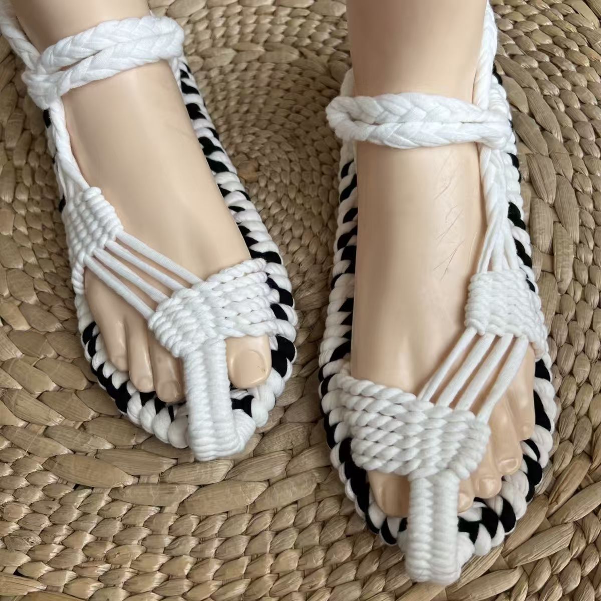 Hand-woven straw sandals