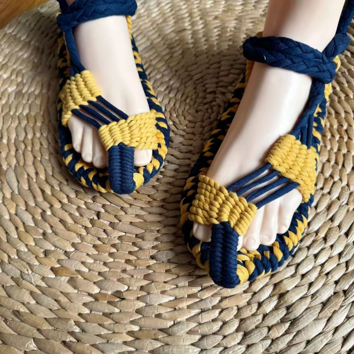 Hand-woven straw sandals